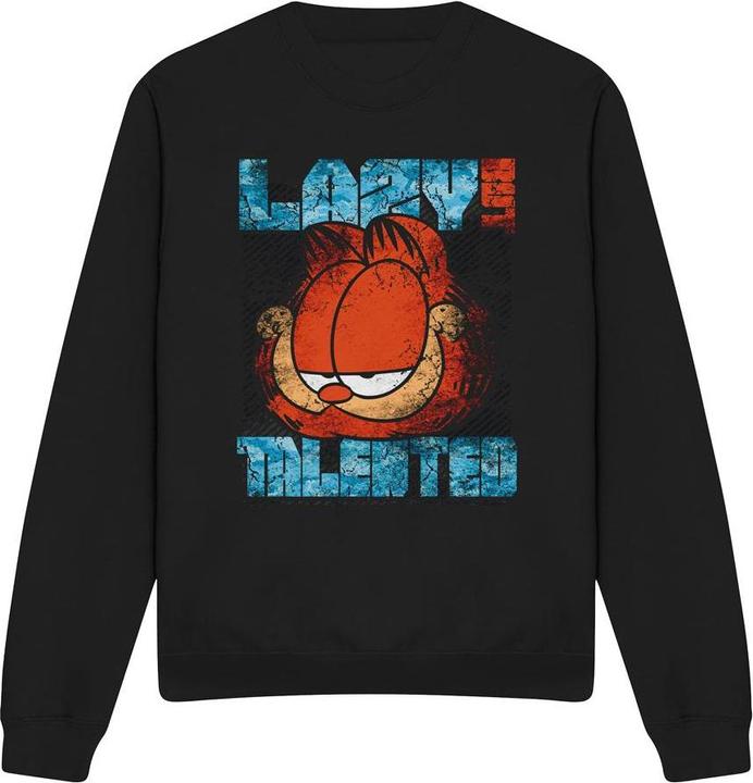 Actual product image Garfield Unisex Adult Lazy But Talented Distressed Sweatshirt (S)