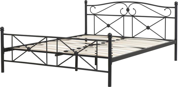 Actual product image Beliani Metal bed black slatted frame 160 x 200 cm RODEZ (160 x 200 cm)