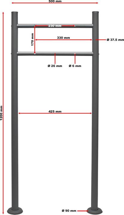 Actual product image Wiltec Mailbox Set Stand Letterbox V12 Single Postbox Letter Mail