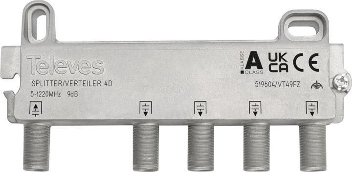 Actual product image Televes VT49FZ 4-way distributor 5-1218MHz VD 9dB (9 dB, Manifolds and Branchers)
