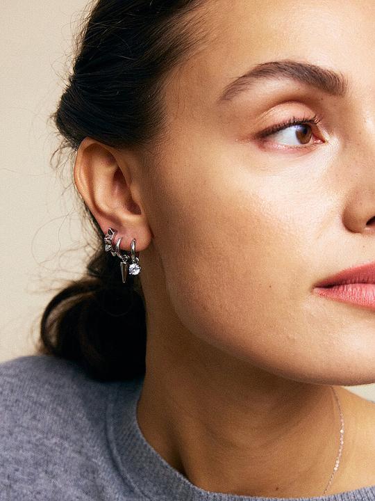 Actual product image Edblad Ohrringe PEAK HOOPS ICON ONE HEART Steel (Metal)