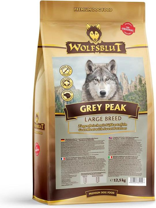 Produktbild Wolfsblut Grey Peak Large Breed Ziege & Süsskartoffeln (Adult, 1 Stk., 12500 g)