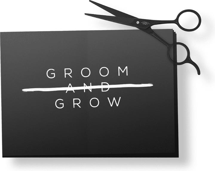 Actual product image Groom and Grow Beard hair catching cloth with beard scissors