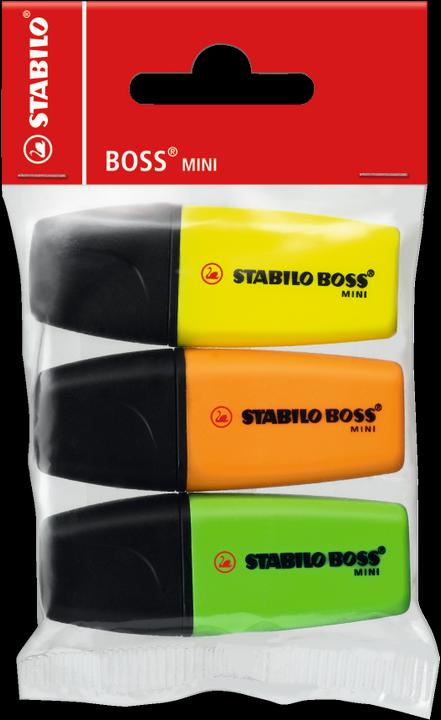 Produktbild STABILO BOSS MINI Textmarker (Gelb, Grün, Orange, 2 mm, 3 x)