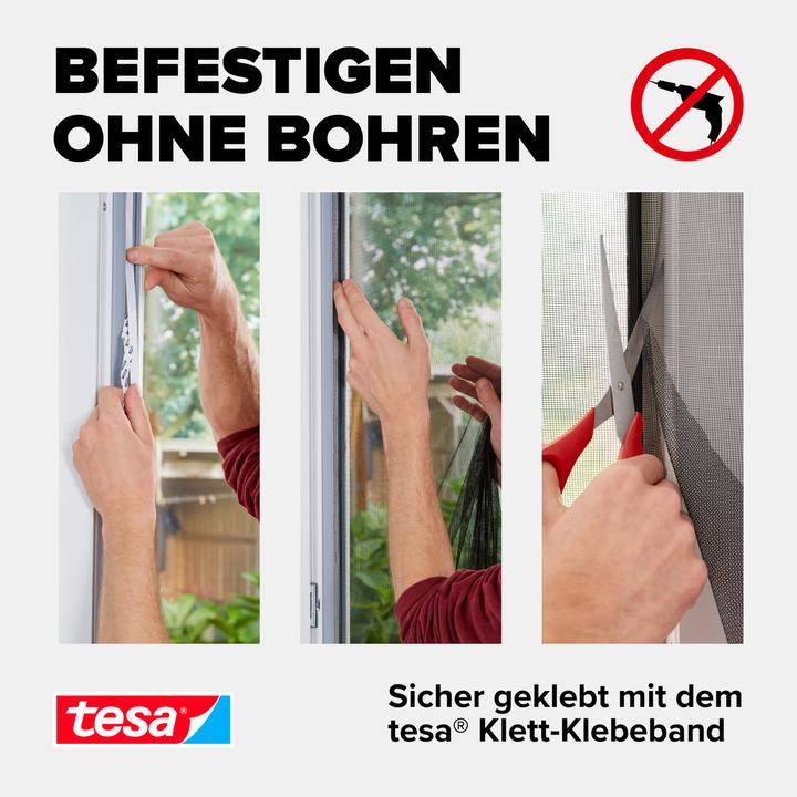 Image du produit tesa Moustiquaire COMFORT pour fenêtres, avec bande Velcro, autocollante, sans perçage (65 x 250 cm)