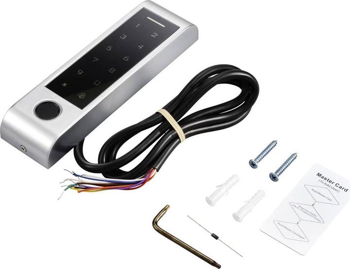 Produktbild Sygonix SY-6121662 Fingerprint/RFID Zugangssystem Oberflächenmontage 12 V/DC, 1 (Fingerabdruck, Elektronische Zahlenkombination, Smartphone, Schlüsselkarte)