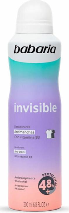 Actual product image Babaria Deodorant Spray Invisible 200ml (Spray, 200 ml)