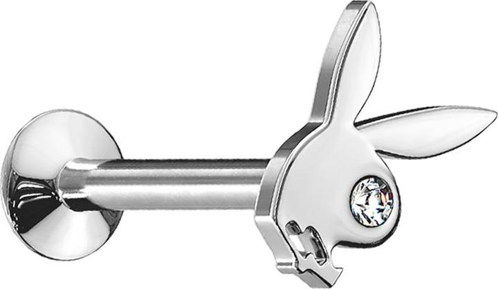 Immagine prodotto Star Piercing Micro Labret filo interno argento Playboy Bunny (Ottone)
