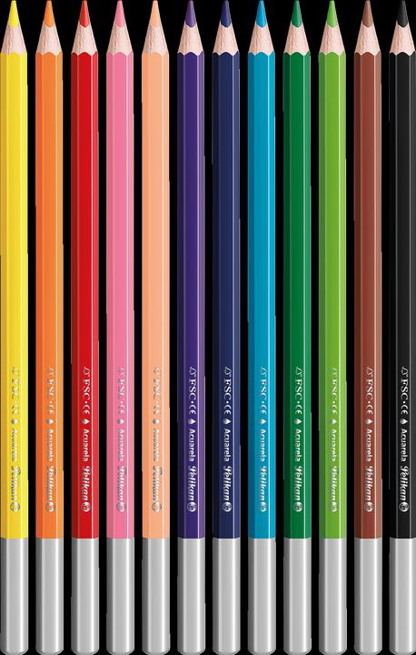 Produktbild Pelikan Buntstifte Aquarell (Orange, Gelb, Hautfarbe, Violett, Dunkelgrün, Pink, Schwarz, Rot, Hellgrün, Braun, Dunkelblau, Hellblau, 12 x)