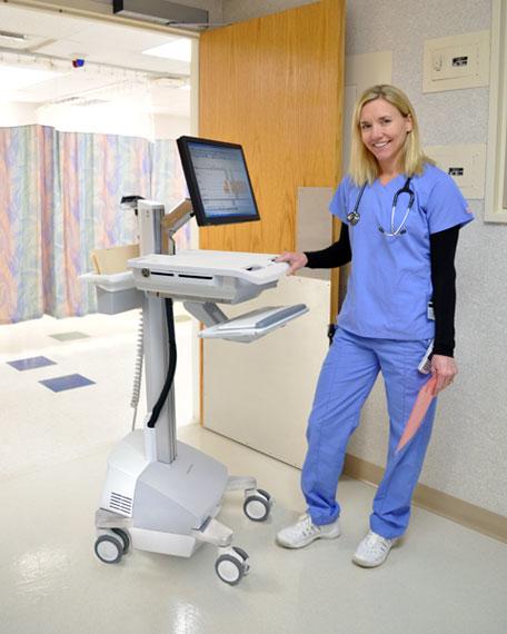 Image du produit Ergotron EMR Cart with LCD Arm, LiFe Powered - Chariot pour écran LCD / équipement PC - Ku