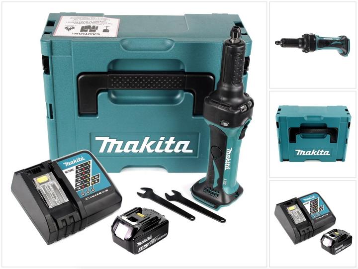 Actual product image Makita DGD 800 RM1J Battery straight grinder 18V + 1x battery 4,0Ah + charger + Makpac (Eccentric grinder)