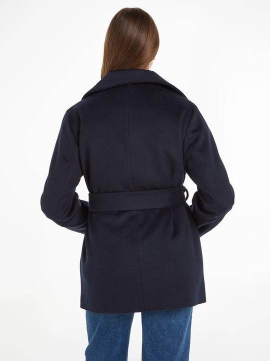 Actual product image Tommy Hilfiger Db funnel coat in wool blend with belt for women (38)