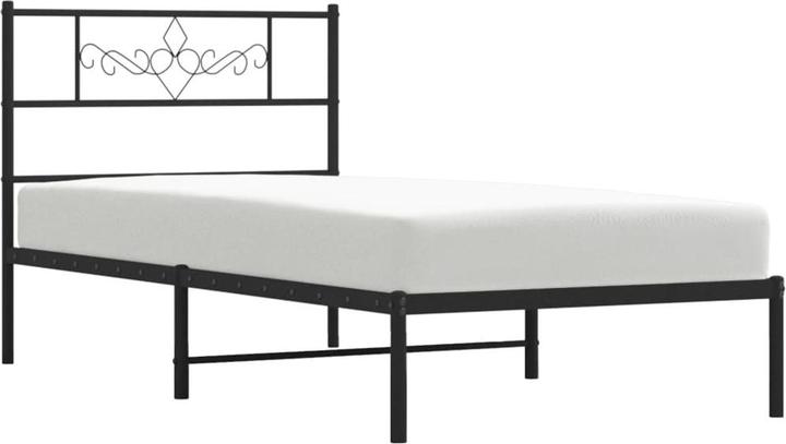 Produktbild VidaXL Bettgestell mit Kopfteil Fussteil Metallbett Bett Schwarz 80x200cm (80 x 200 cm)