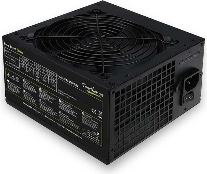 Tecnoware ALIMENTATORE 550W 12CM FREE SILENT 2*SATA 2*MOLEX TOGHETER ON (550 W)