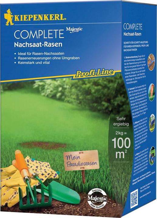 Produktbild Kiepenkerl Rasensamen P.L Complete Nachsaat-Rasen 2 kg 100 m (Rasensamen)
