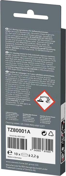 Produktbild Siemens Reinigungstabletten TZ80001A