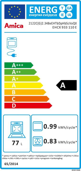 Energy Label Amica EHCX 933 110 E