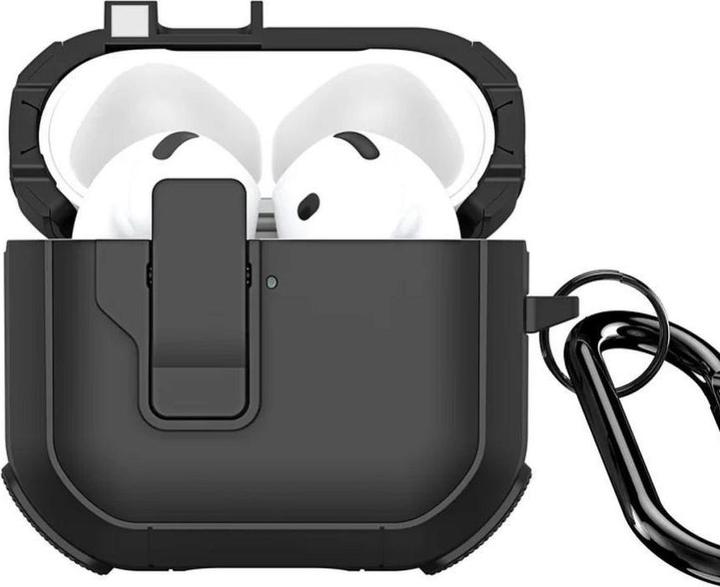 Actual product image Dux Ducis Headphone case - AirPods 4 PECP Series PC+TPU Cover with Hook Black (Charging case cover)