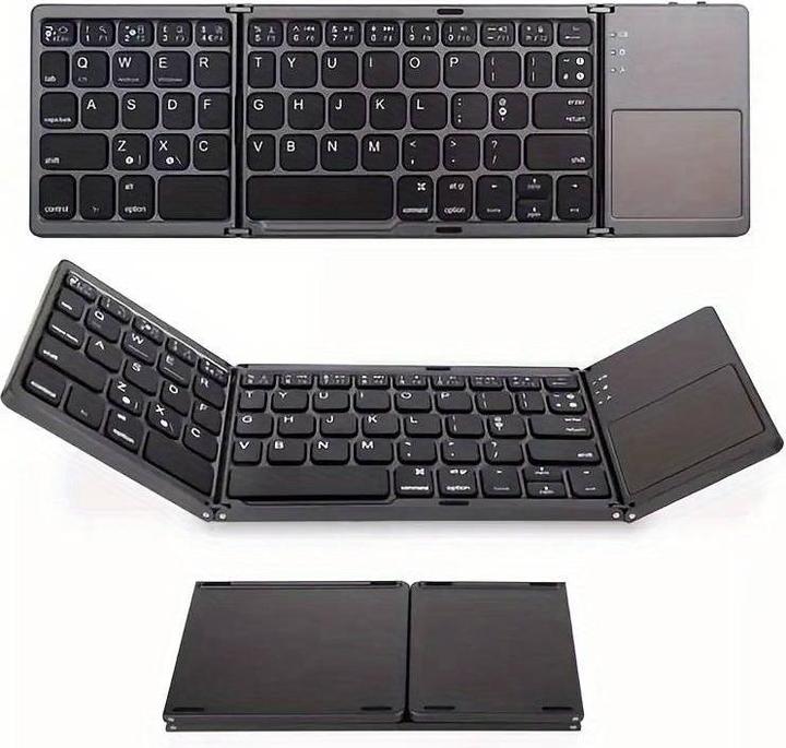 Image du produit PhoneLook Mini clavier QWERTY sans fil Bluetooth pliable avec Touch pad pour Smartphone et tablet (Android et (ING. Int.)
