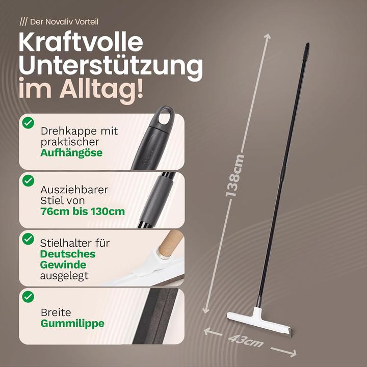 Produktbild Novaliv 5X Wasserabzieher Boden Dusche Auto mit Teleskop Kunststoff 43cm I Duschabzieher Abzieher Du
