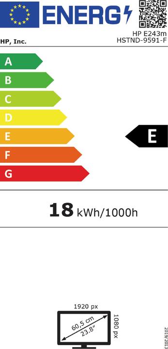 Label énergétique HP EliteDisplay E243m (1920 x 1080 pixels, 23.80")