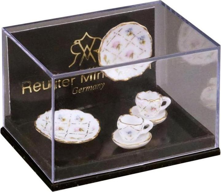 Reutter 2 Kaffeegedecke, Gold Karo