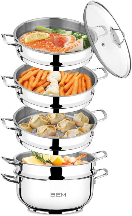 Produktbild BEM 6-tlg Set Dampfkocher (28 cm, Dampfkochtopf, Edelstahl)