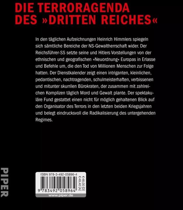 Immagine prodotto Die Organisation des Terrors - Der Dienstkalender Heinrich Himmlers 1943-1945 (Tedesco, Matthias Uhl, Jean-Luc Leleu, Dieter Pohl, Thomas Pruschwitz, Martin Holler, 2020)