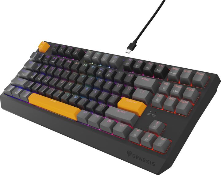 Actual product image Genesis Thor 230 TKL Anchor Gray Positive RGB Outemu Red (US, Cable)