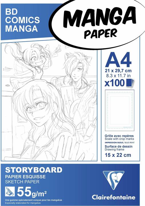 Image du produit Clairefontaine Manga Storyboard (A4, Blanc, Couverture souple)