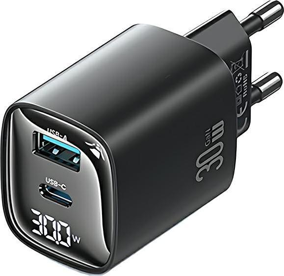 Usams Ład. siec. CC229 30W GaN USB-C/USB-A Fast Charging XC Series czarny/black CC229TC01 (30 W)