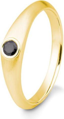Breuning RING - BRILLANT 0,15 Ct. schwarz (53, 585/14 K Gold)
