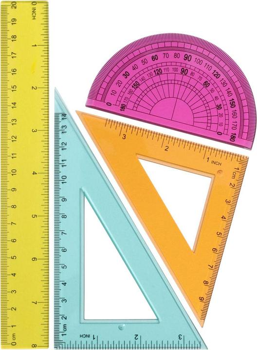 Image du produit Koopman Règle graduée Jeu de géométrie pour droitiers (21 cm)