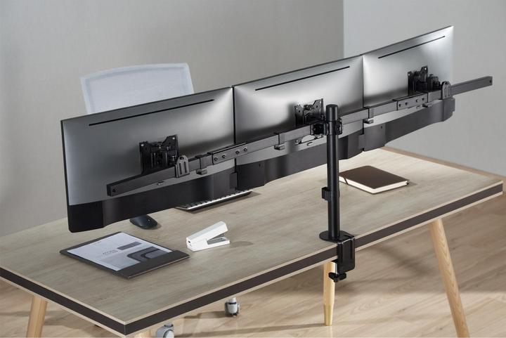 Actual product image InLine Table mount, for 3x LCD/LED display up to 81cm (32"), max. 7kg, black (Table, 32")