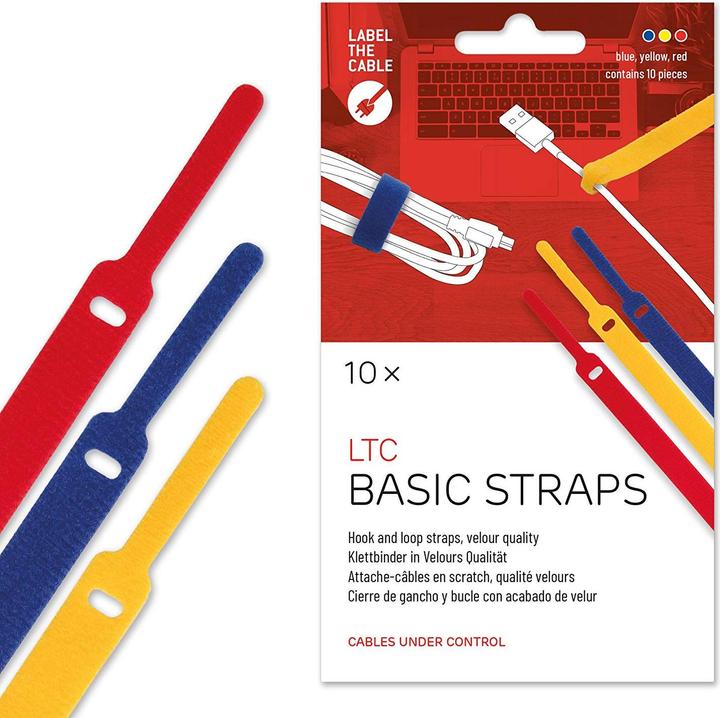 Image du produit Label-the-cable LTC BASIC 10 Power Velcro rt, gb, bl (Serre-câbles en plastique, 170 mm, 10 pcs)