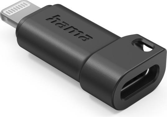 Actual product image Hama USB-C adapter to Apple Lightning connector, MFI, black (Lightning, USB Type C)