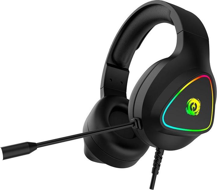 Canyon GH-6, Shadder gaming headset, USB / 2x 3.5mm jack, 2m cable, multicolour RGB backlight, black (Cable)