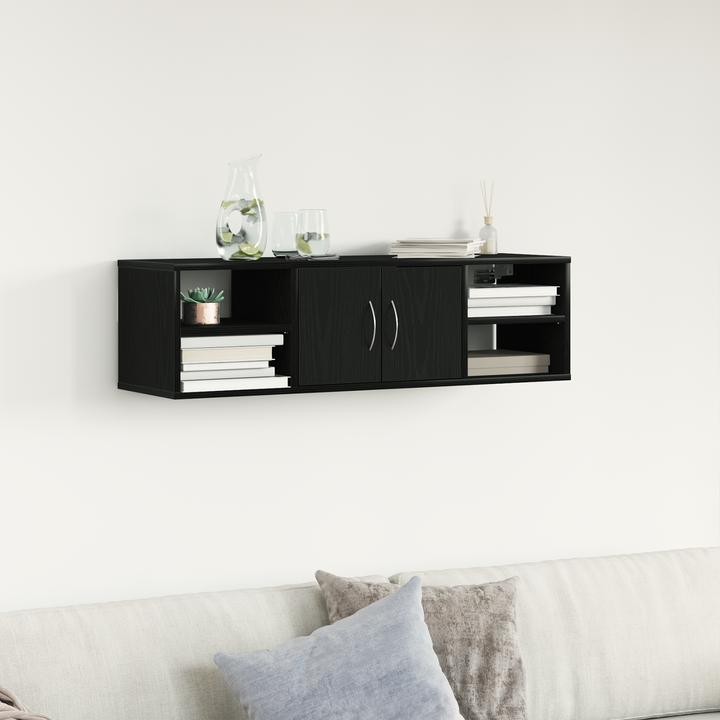 Produktbild VidaXL Wandregal Schwarze Eiche 140x41x75 cm Holzwerkstoff (102 x 30 x 29 cm)