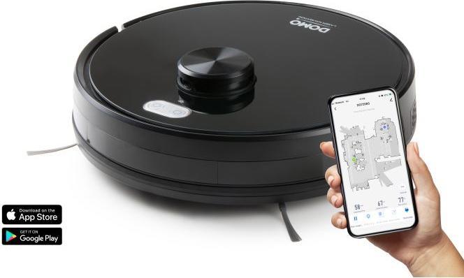 Image du produit Domo DO7298S Robot aspirateur/balayeur Noir App contrôlé, télécommandé, avec Wis (Robot d'aspiration et de nettoyage)
