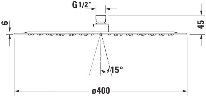 Nutritional values and ingredients Duravit Overhead shower 1 jet, 400 chrome (1 Beam types, 25.50 l/min)