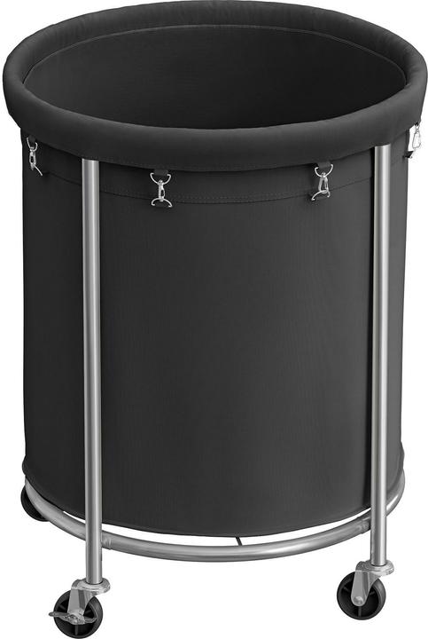 Actual product image Songmics Laundry basket on castors 48 l, black/silver, detail colour (170 l)