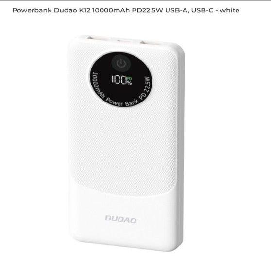 Produktbild Dudao K12 powerbank 10000mAh 22.5W White (10000 mAh, 22.50 W, 22.50 Wh)