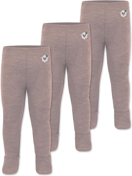 Image du produit Normani Lot de 3 pantalons bébé mérinos avec pieds - 9541 (80)