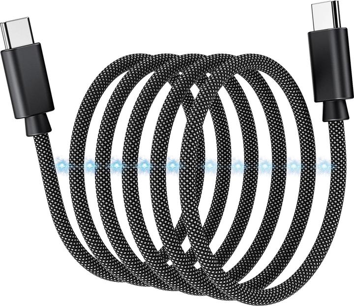 Produktbild Choetech XCC-1054 240W Cable with Power Delivery 3.1 USB-C Magnetic 1.2m - Black (1.20 m, USB 3.1, 240 W)