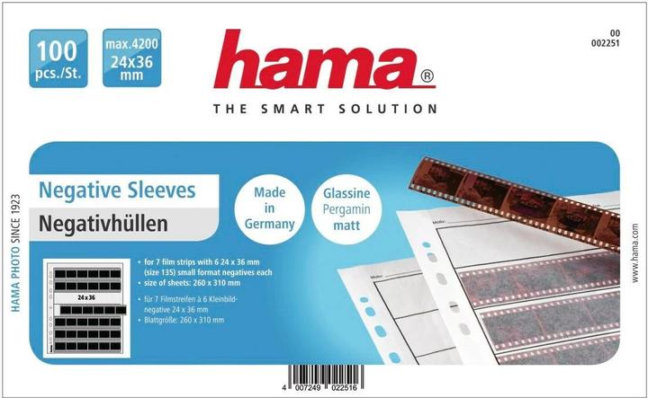 Image du produit Hama Manchons négatifs Glassine mat 24x36 100 feuilles 260x310 (31 x 26 cm)