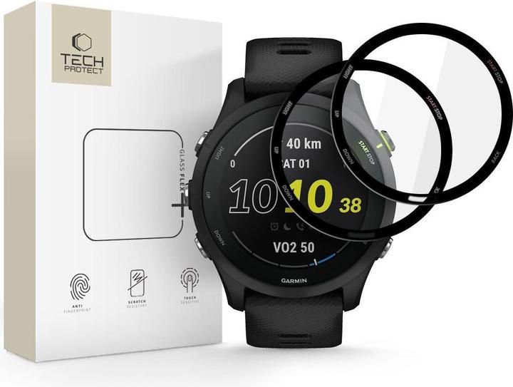 Hofi Tech-Protect Glass Flex+ 2er-Pack Hybridglas für Garmin Forerunner 225 / 255 Music - schwarz (Forerunner 225)