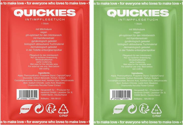 Actual product image NeverNot Quickies (275.63 ml, Intimate wipes)