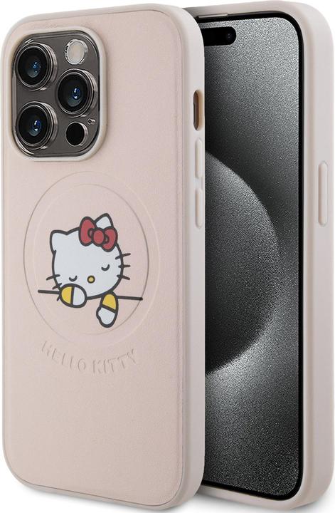 Actual product image Hello Kitty PU Kitty Asleep Logo MagSafe Case for iPhone 15 Pro - Pink (Apple iPhone 15 Pro)