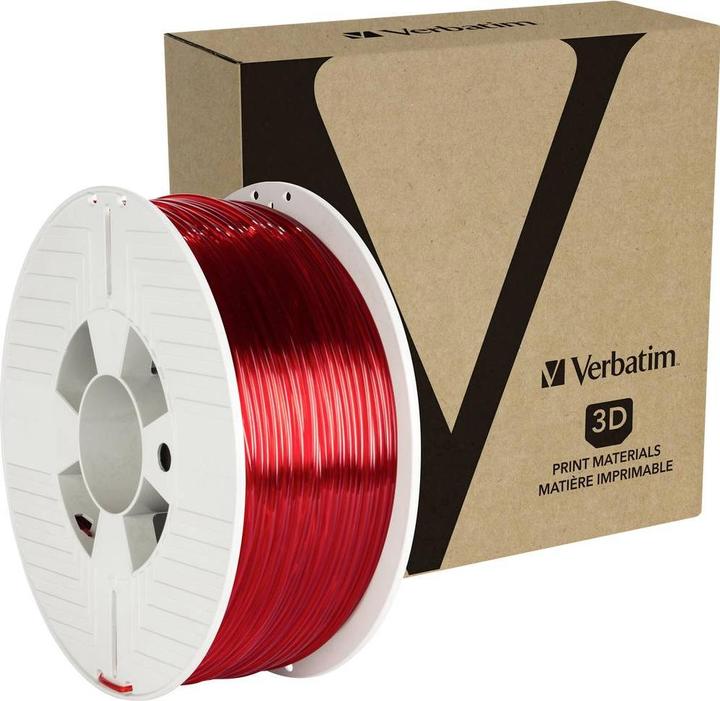 Image du produit Verbatim Rouge transparent - 1 kg - Filament PTEG (3D) (PETG, 2.85 mm, 1000 g, Rouge)