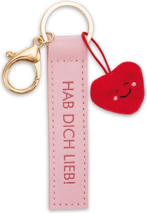 Actual product image Magni NICI Schlüsselanhänger Hab dich lieb! Kunstlederband mit Herz rosa 10cm